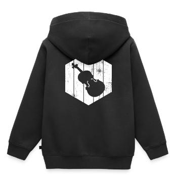 Croquis pour violon - Sweat Premium à capuche enfant bio - noir - Dos - AI Model Kid Male (0cm)