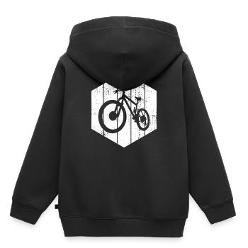Croquis VTT - Sweat Premium à capuche enfant bio - noir - Dos - AI Model Kid Male (0cm)