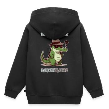 Hi, I'm Al your Investigator - Kinder Premium Organic Hoodie - Schwarz - Hinten - AI Model Kid Male (0cm)