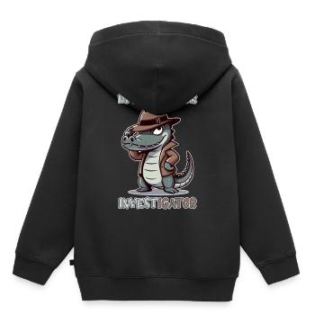 Hi, I'm Al your Investigator - Kinder Premium Organic Hoodie - Schwarz - Hinten - AI Model Kid Male (0cm)