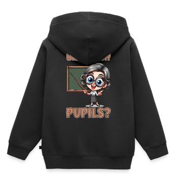 Où sont mes élèves ? - Sweat Premium à capuche enfant bio - noir - Dos - AI Model Kid Male (0cm)