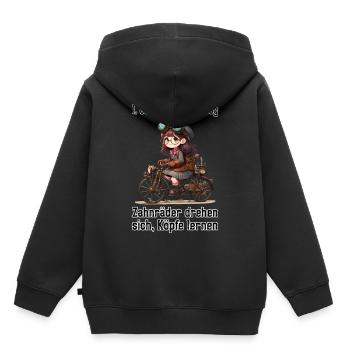 Erster Steampunk Schultag - Kinder Premium Organic Hoodie - Schwarz - Hinten - AI Model Kid Male (0cm)