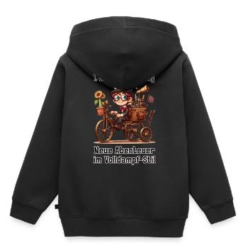 Erster Steampunk Schultag - Kinder Premium Organic Hoodie - Schwarz - Hinten - AI Model Kid Male (0cm)