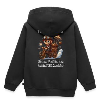 Erster Steampunk Schultag - Kinder Premium Organic Hoodie - Schwarz - Hinten - AI Model Kid Male (0cm)