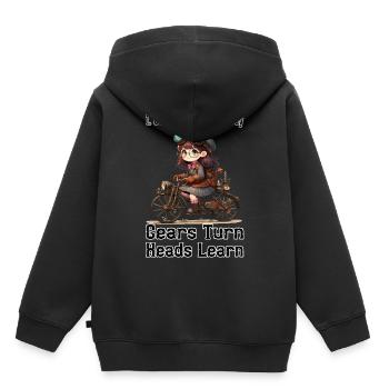 Erster Steampunk Schultag - Kinder Premium Organic Hoodie - Schwarz - Hinten - AI Model Kid Male (0cm)