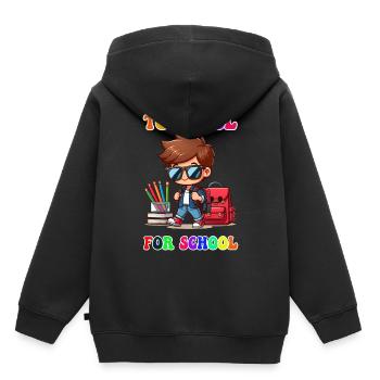 Pour se rafraîchir pour l’école - Sweat Premium à capuche enfant bio - noir - Dos - AI Model Kid Male (0cm)