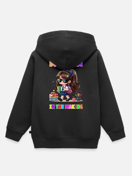 Bookworm in making - Kinder Premium Organic Hoodie - Schwarz