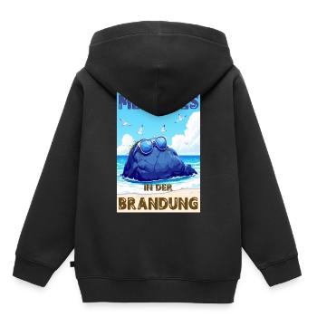 Mein Fels in der Brandung - deutsche Version - Kinder Premium Organic Hoodie - Schwarz - Hinten - AI Model Kid Male (0cm)