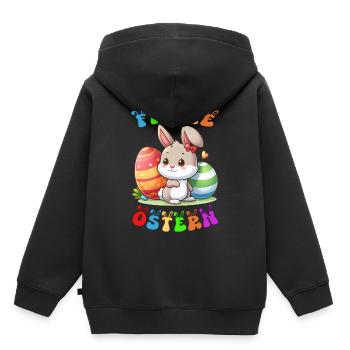 Frohe Ostern - Kinder Premium Organic Hoodie - Schwarz - Hinten - AI Model Kid Male (0cm)