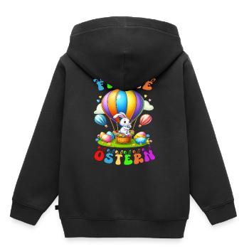 Joyeuses Pâques - Sweat Premium à capuche enfant bio - noir - Dos - AI Model Kid Male (0cm)
