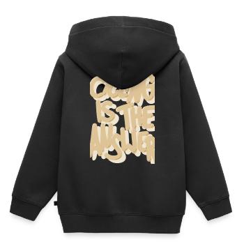 Cycling is the answer beige - Kids Premium Organic Hoodie - black - Back - AI Model Kid Male (0cm)