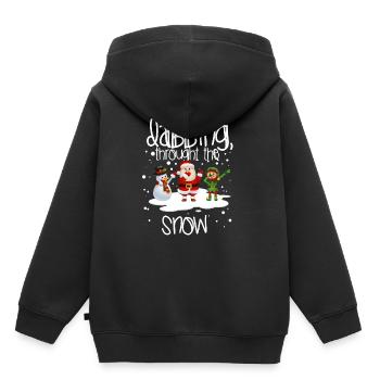 Dab Père Noël cadeau de Noël tamponnant - Sweat Premium à capuche enfant bio - noir - Dos - AI Model Kid Male (0cm)