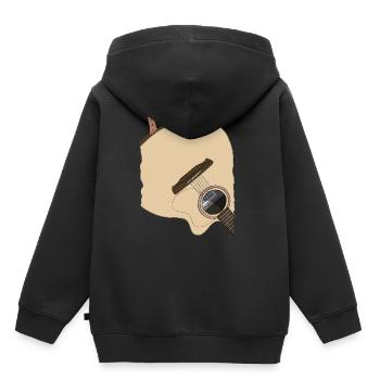 Gitarre auf dem Rücken - Kinder Premium Organic Hoodie - Schwarz - Hinten - AI Model Kid Male (0cm)