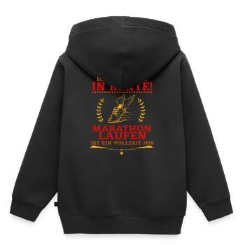 Marathon - Kinder Premium Organic Hoodie - Schwarz - Hinten - AI Model Kid Male (0cm)