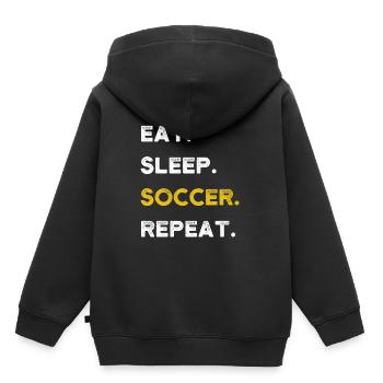 Eat Sleep Soccer Repeat Fußball Motiv Fußballer - Kinder Premium Organic Hoodie - Schwarz - Hinten - AI Model Kid Male (0cm)