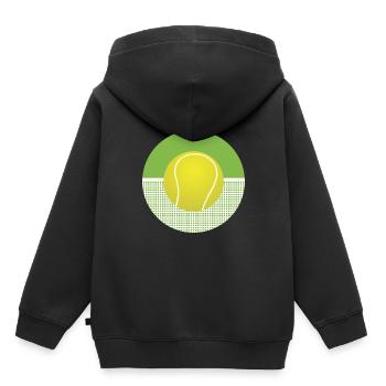 Tennis - Kinder Premium Organic Hoodie - Schwarz - Hinten - AI Model Kid Male (0cm)