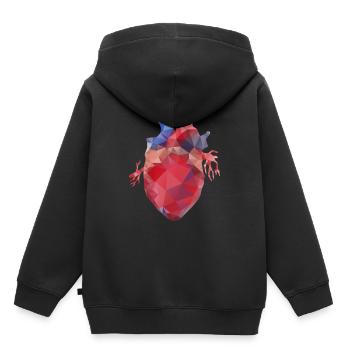 Heart low poly - Kids Premium Organic Hoodie - black - Back - AI Model Kid Male (0cm)