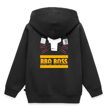 Cadeau BBQ BOSS - Sweat Premium à capuche enfant bio - noir - Dos - AI Model Kid Male (0cm)