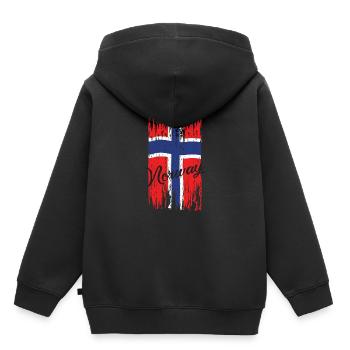 Norge - Norge - Hettegenser Premium barn økologisk - svart - Bak - AI Model Kid Male (0cm)