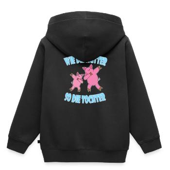 WIE DIE MUTTER SO DIE TOCHTER Mama mammy Mutti neu - Kinder Premium Organic Hoodie - Schwarz - Hinten - AI Model Kid Male (0cm)