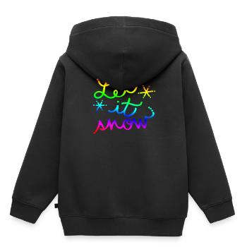 Let it snow snowfall gift idea hiver - Sweat Premium à capuche enfant bio - noir - Dos - AI Model Kid Male (0cm)
