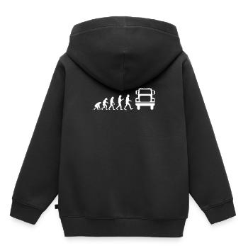 LKW - Kinder Premium Organic Hoodie - Schwarz - Hinten - AI Model Kid Male (0cm)
