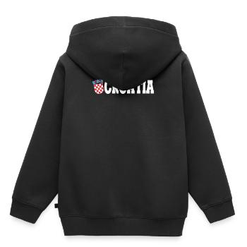 Croatie Croatie - Sweat Premium à capuche enfant bio - noir - Dos - AI Model Kid Male (0cm)