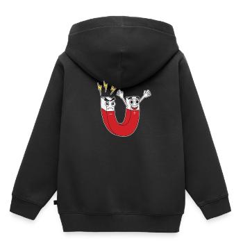 Aimant rester positif drôle d’aimants cadeaux plus - Sweat Premium à capuche enfant bio - noir - Dos - AI Model Kid Male (0cm)