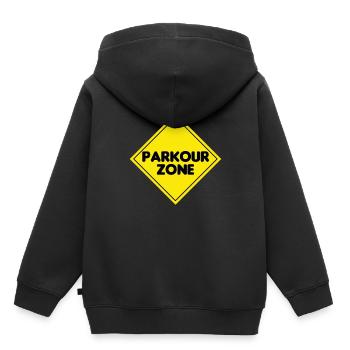 Fantastisches und cooles Parkour T-Shirt Design Parkour - Kinder Premium Organic Hoodie - Schwarz - Hinten - AI Model Kid Male (0cm)