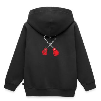 Boxe Boxeur Valentines Day Coeur Boxe - Sweat Premium à capuche enfant bio - noir - Dos - AI Model Kid Male (0cm)