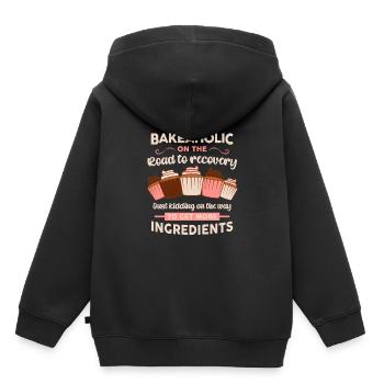 Baker Konditor Lustige Bakeholic Backen Sprichwort - Kinder Premium Organic Hoodie - Schwarz - Hinten - AI Model Kid Male (0cm)