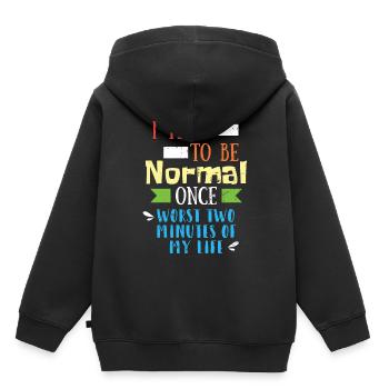 Citation drôle - Sweat Premium à capuche enfant bio - noir - Dos - AI Model Kid Male (0cm)