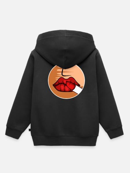 Rote Lippen Kosmetikerin Gift - Kinder Premium Organic Hoodie - Schwarz