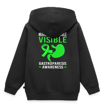 Gastroparésie intestinale - Sweat Premium à capuche enfant bio - noir - Dos - AI Model Kid Male (0cm)