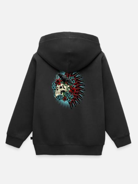 Leben - Kinder Premium Organic Hoodie - Schwarz