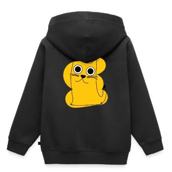 Yellow Cat - Kids Premium Organic Hoodie - black - Back - AI Model Kid Male (0cm)