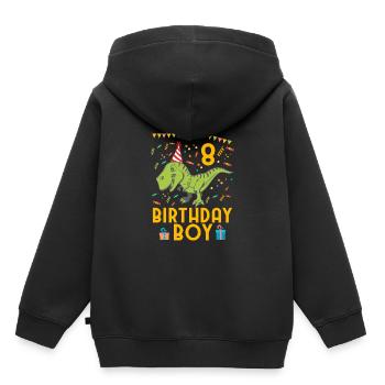 Birthday Boy - 8ème anniversaire - Sweat Premium à capuche enfant bio - noir - Dos - AI Model Kid Male (0cm)