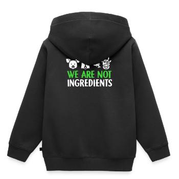 We Are Not Ingredients Vegan Vegetarian Gift - Kids Premium Organic Hoodie - black - Back - AI Model Kid Male (0cm)