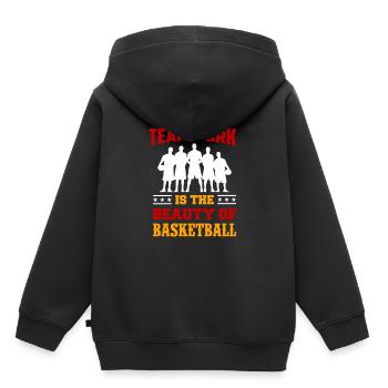 Le travail d'équipe est la beauté de basket-ball cadeau - Sweat Premium à capuche enfant bio - noir - Dos - AI Model Kid Male (0cm)