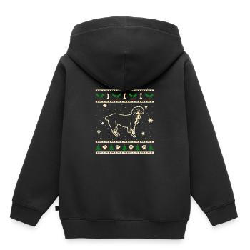 Entlebucher Weihnachtsgeschenk - Kinder Premium Organic Hoodie - Schwarz - Hinten - AI Model Kid Male (0cm)