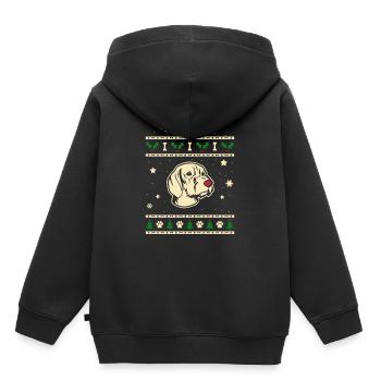Vizsla Weihnachtsgeschenk - Kinder Premium Organic Hoodie - Schwarz - Hinten - AI Model Kid Male (0cm)