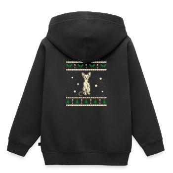 Sphynx Weihnachtsgeschenk - Kinder Premium Organic Hoodie - Schwarz - Hinten - AI Model Kid Male (0cm)