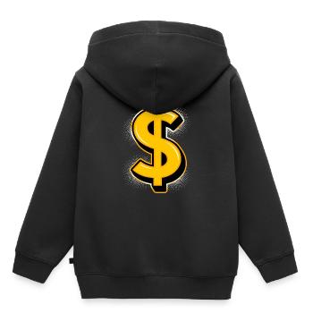 Dollar Sign Money Cash Wall Street - Kids Premium Organic Hoodie - black - Back - AI Model Kid Male (0cm)