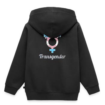Transgenre Trans LGBT Transexuel - Sweat Premium à capuche enfant bio - noir - Dos - AI Model Kid Male (0cm)