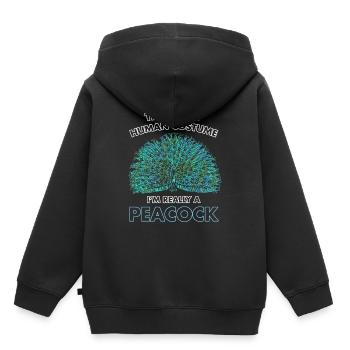 paon - Sweat Premium à capuche enfant bio - noir - Dos - AI Model Kid Male (0cm)