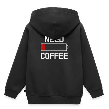Kaffee - Kinder Premium Organic Hoodie - Schwarz - Hinten - AI Model Kid Male (0cm)