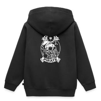 Piraterie Pirat Kapitän Halloween Totenkopf - Kinder Premium Organic Hoodie - Schwarz - Hinten - AI Model Kid Male (0cm)