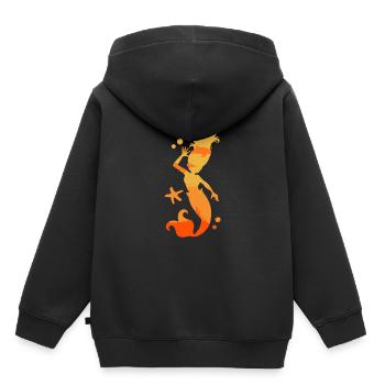 Sirène sirène sirène conte de fées - Sweat Premium à capuche enfant bio - noir - Dos - AI Model Kid Male (0cm)