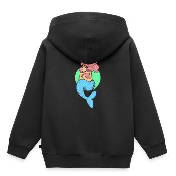 Sirène sirène sirène conte de fées - Sweat Premium à capuche enfant bio - noir - Dos - AI Model Kid Male (0cm)