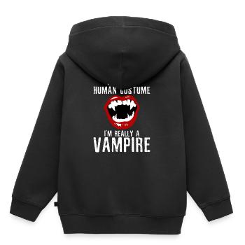 Vampire halloween - Sweat Premium à capuche enfant bio - noir - Dos - AI Model Kid Male (0cm)